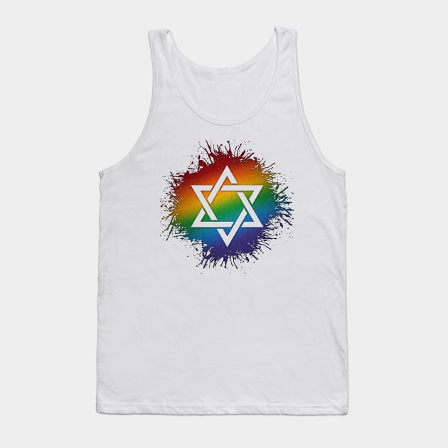Rainbow Star of David Tank Top by LiveLoudGraphics